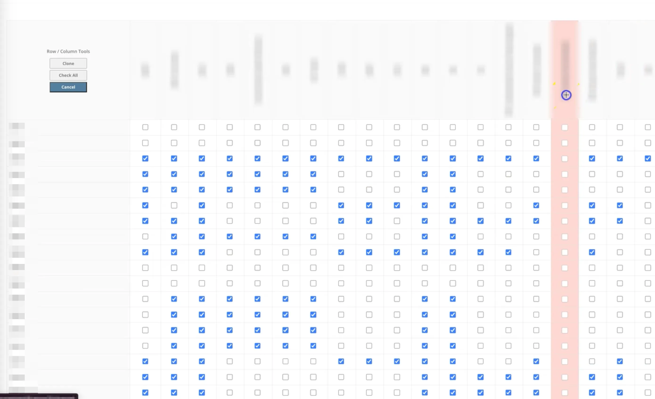 Clear All – Column