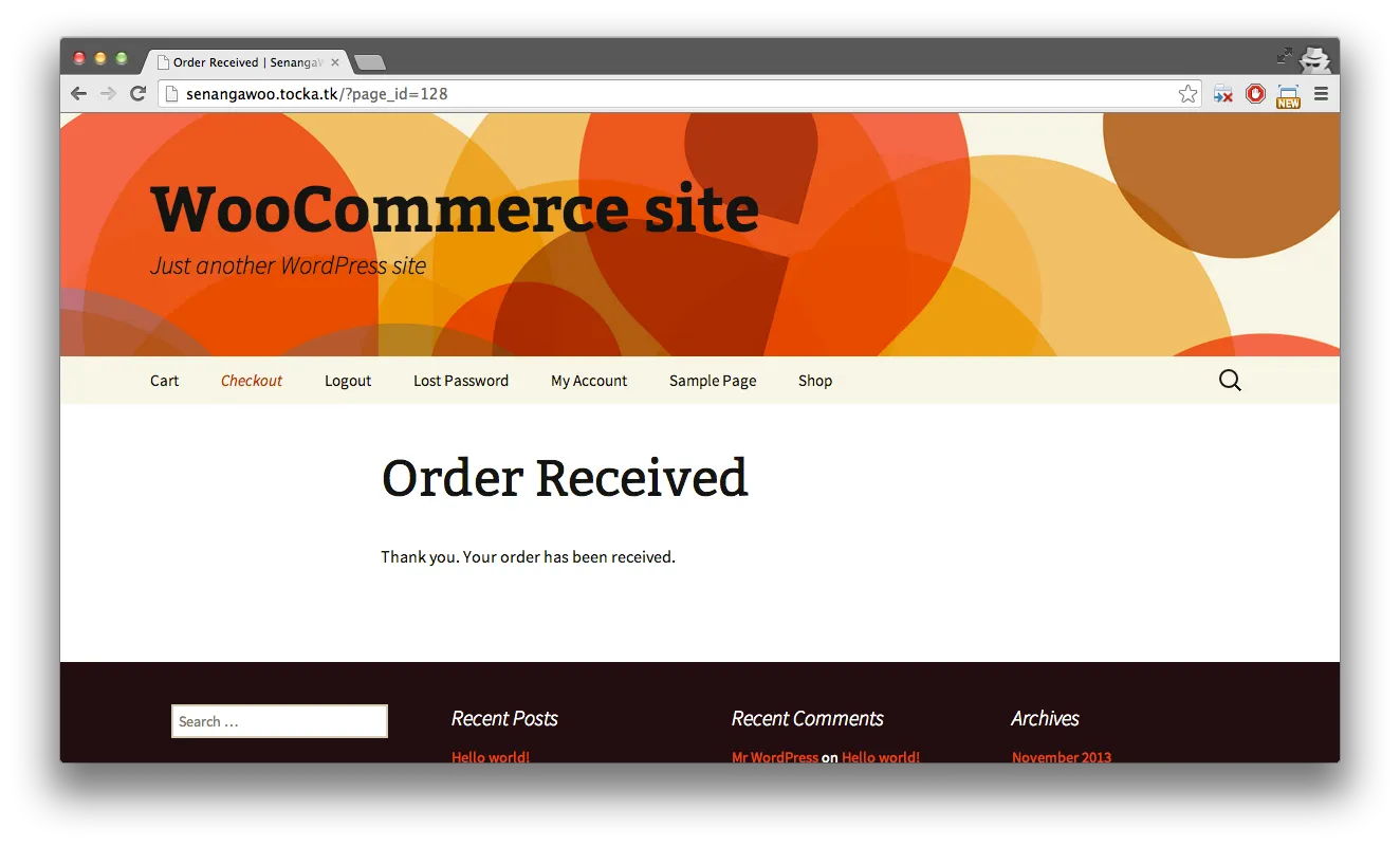 All done, Order has been paid and processed