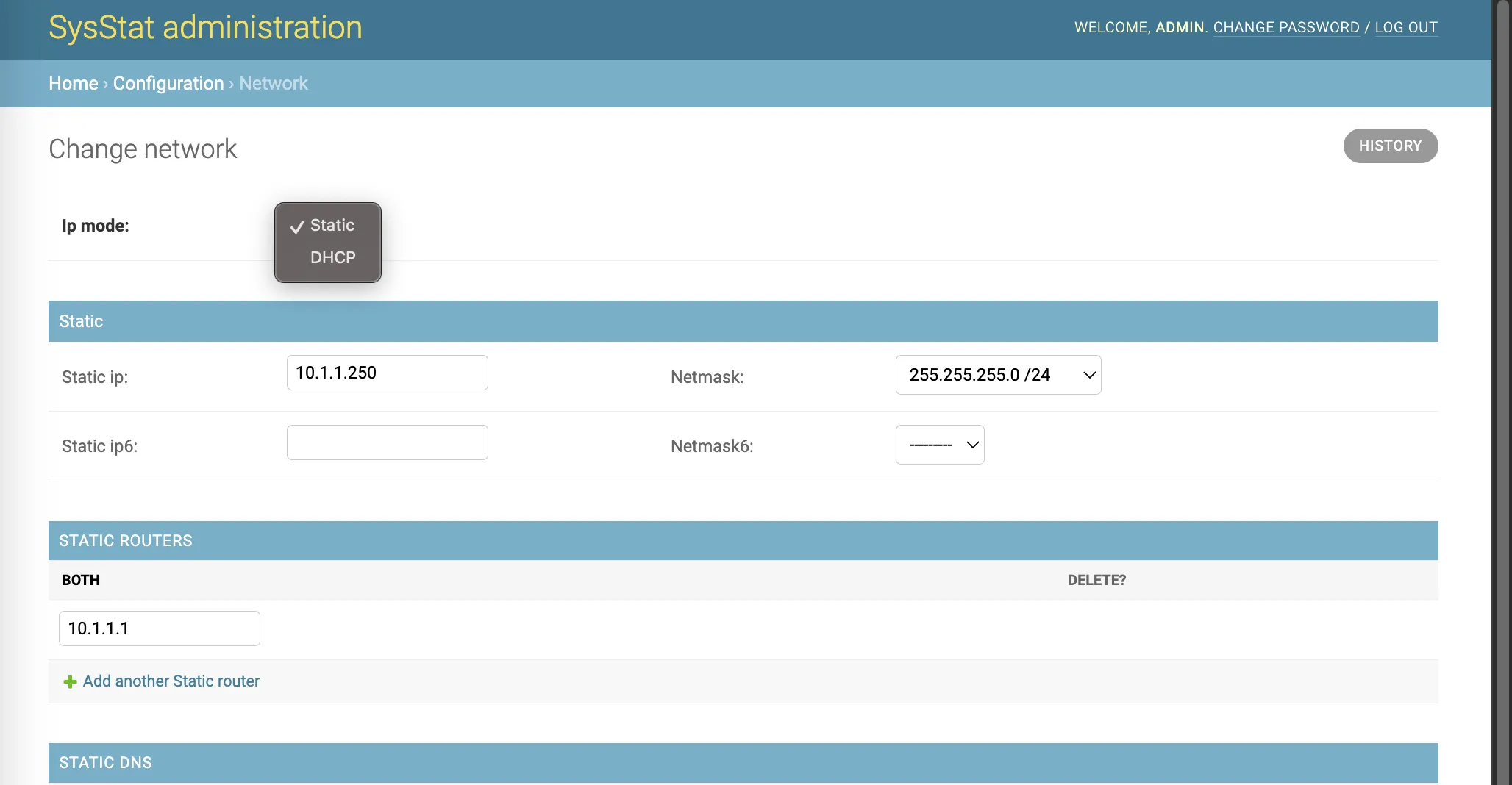 Network config, DHCP or manual