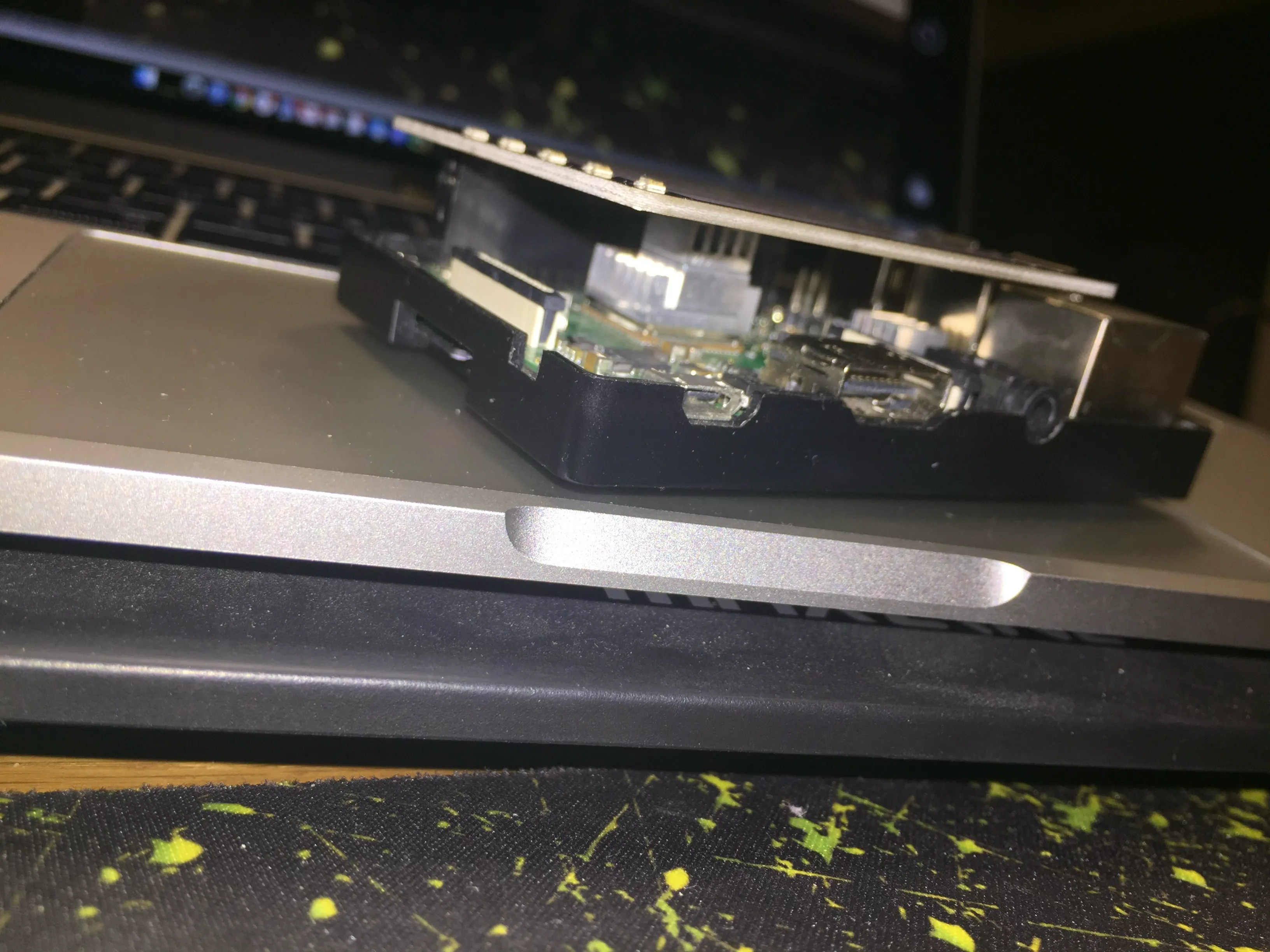 Board is raised and flush