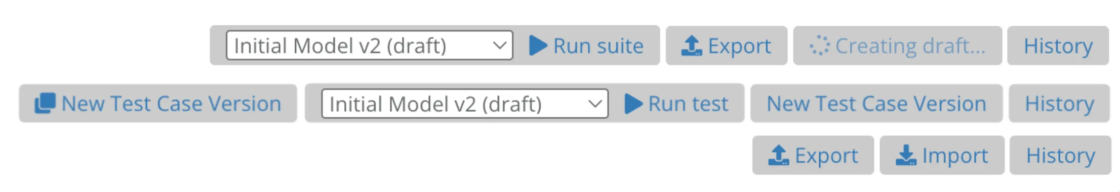Various Toolbar Actions